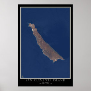 Poster Carte satellite de San Clemente Island California