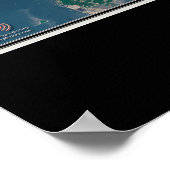 Poster Carte satellite de Séoul Corée du Sud (Coin)