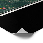 Poster Carte satellite de Trinity Lake California (Coin)