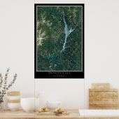 Poster Carte satellite de Trinity Lake California (Cuisine)