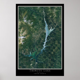 Poster Carte satellite de Trinity Lake California