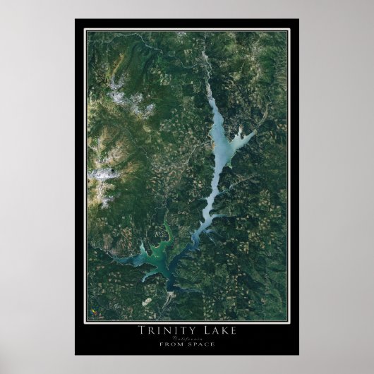 Poster Carte satellite de Trinity Lake California (Devant)