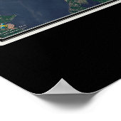 Poster Carte satellite de Washington DC (Coin)