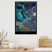 Poster Carte satellite des Bahamas (Cuisine)