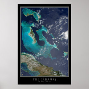 Poster Carte satellite des Bahamas