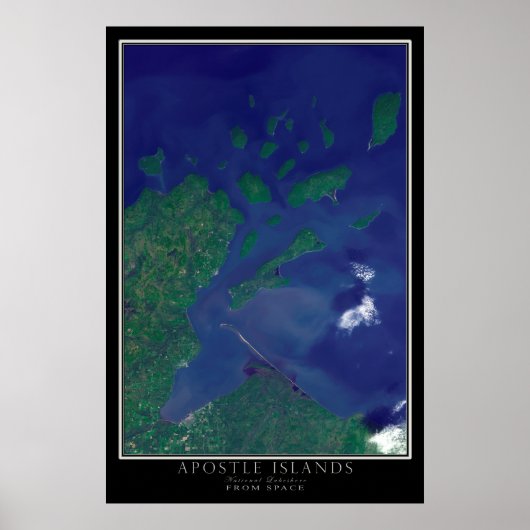 Poster Carte satellite des îles Apôtres (Devant)