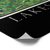 Poster Carte satellite des lacs Hartwell et Keowee Géorgi (Coin)