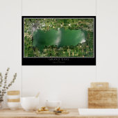 Poster Carte satellite du Grand Lake Celina Ohio (Cuisine)