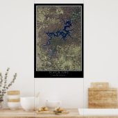 Poster Carte satellite du lac Beaver Arkansas (Cuisine)