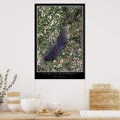 Poster Carte satellite du lac Carlyle Illinois (Cuisine)