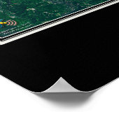 Poster Carte satellite du lac Chelan Washington (Coin)