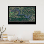 Poster Carte satellite du lac Dardanelle Arkansas (Cuisine)