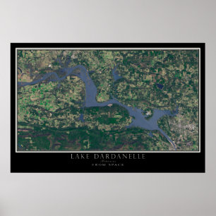 Poster Carte satellite du lac Dardanelle Arkansas