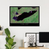 Poster Carte satellite du lac Érié (Bureau à domicile)