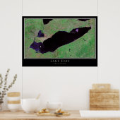 Poster Carte satellite du lac Érié (Cuisine)