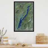 Poster Carte satellite du lac George New York (Cuisine)