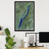 Poster Carte satellite du lac George New York (Bureau à domicile)