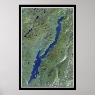 Poster Carte satellite du lac George New York