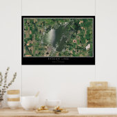 Poster Carte satellite du lac Indien Ohio (Cuisine)