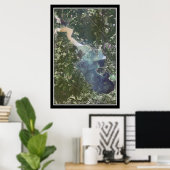 Poster Carte satellite du lac Livingston Texas (Bureau à domicile)