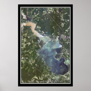Poster Carte satellite du lac Livingston Texas