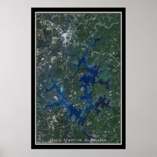 Poster Carte satellite du lac Martin Alabama