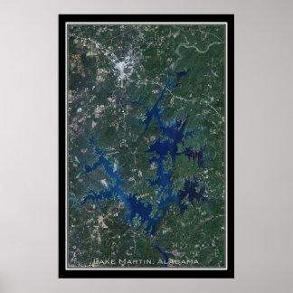 Poster Carte satellite du lac Martin Alabama