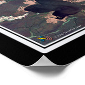 Poster Carte satellite du lac Pontchartrain Louisiane (Coin)