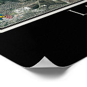 Poster Carte satellite du lac Ray Hubbard Texas (Coin)