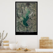 Poster Carte satellite du lac Ray Hubbard Texas (Cuisine)