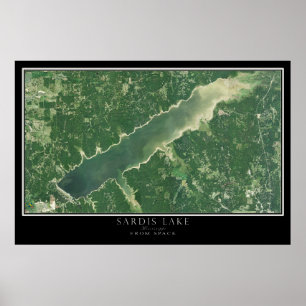 Poster Carte satellite du lac Sardis Mississippi
