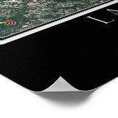 Poster Carte satellite du lac Sidney Lanier Géorgie (Coin)