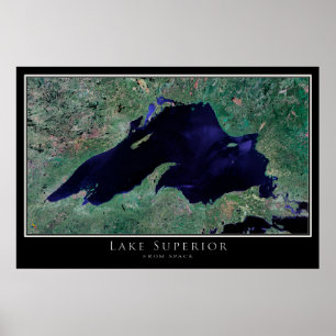 Poster Carte satellite du lac Supérieur