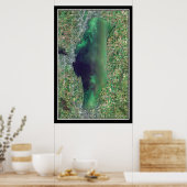 Poster Carte satellite du lac Winnebago Wisconsin (Cuisine)