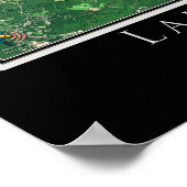 Poster Carte satellite du lac Winnipesaukee New Hampshire (Coin)