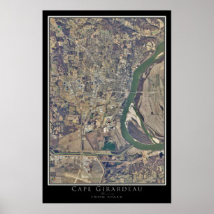 Poster Carte satellite du Missouri du Cap Girardeau