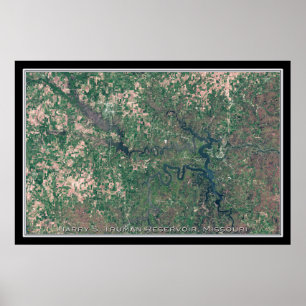 Poster Carte satellite Harry Truman Lake Missouri