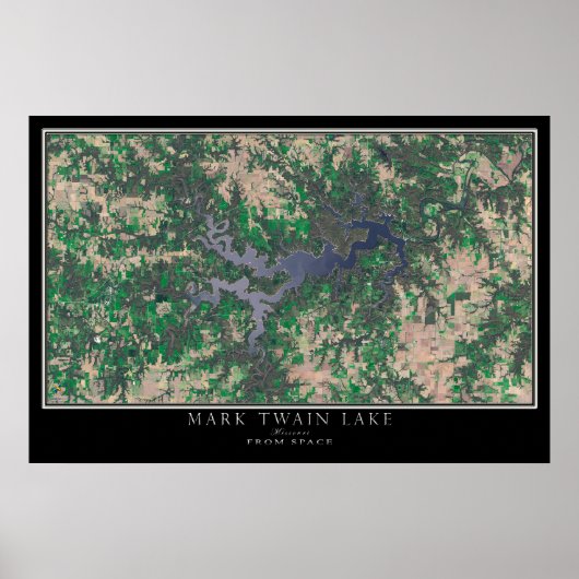 Poster Carte satellite Mark Twain Lake Missouri (Devant)