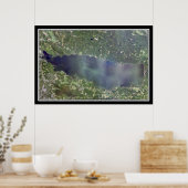 Poster Carte satellite Oneida Lake New York (Cuisine)