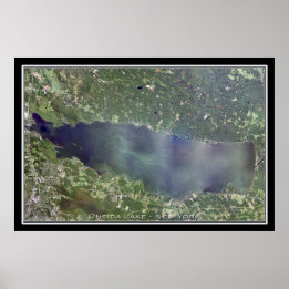 Poster Carte satellite Oneida Lake New York