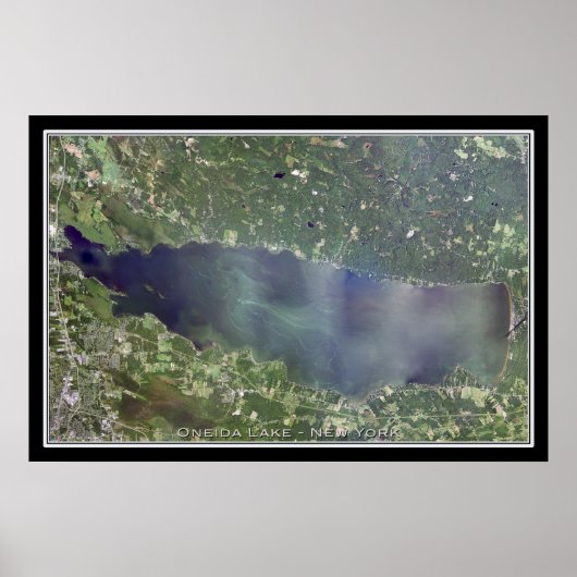 Poster Carte satellite Oneida Lake New York (Devant)