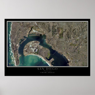 Poster Carte satellite San Diego & Coronado California