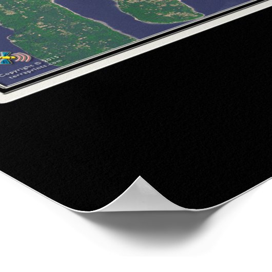 Poster Carte satellite Seattle Washington (Coin)