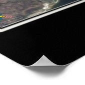 Poster Carte satellite spatiale de Jekyll Island Georgia (Coin)