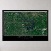 Poster Carte Satellite Spatiale Du Lac Keystone Oklahoma (Devant)