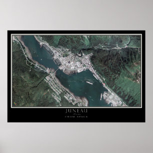 Poster Carte satellite spatiale Juneau Alaska