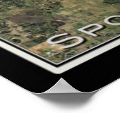 Poster Carte satellite Spokane Washington (Coin)