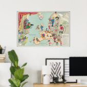 Poster Carte satirique vintage (Bureau à domicile)