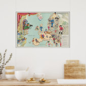 Poster Carte satirique vintage (Cuisine)