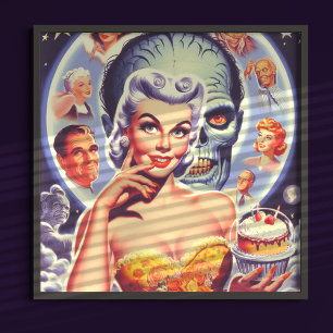 Poster Carte Sci-Fi rétro